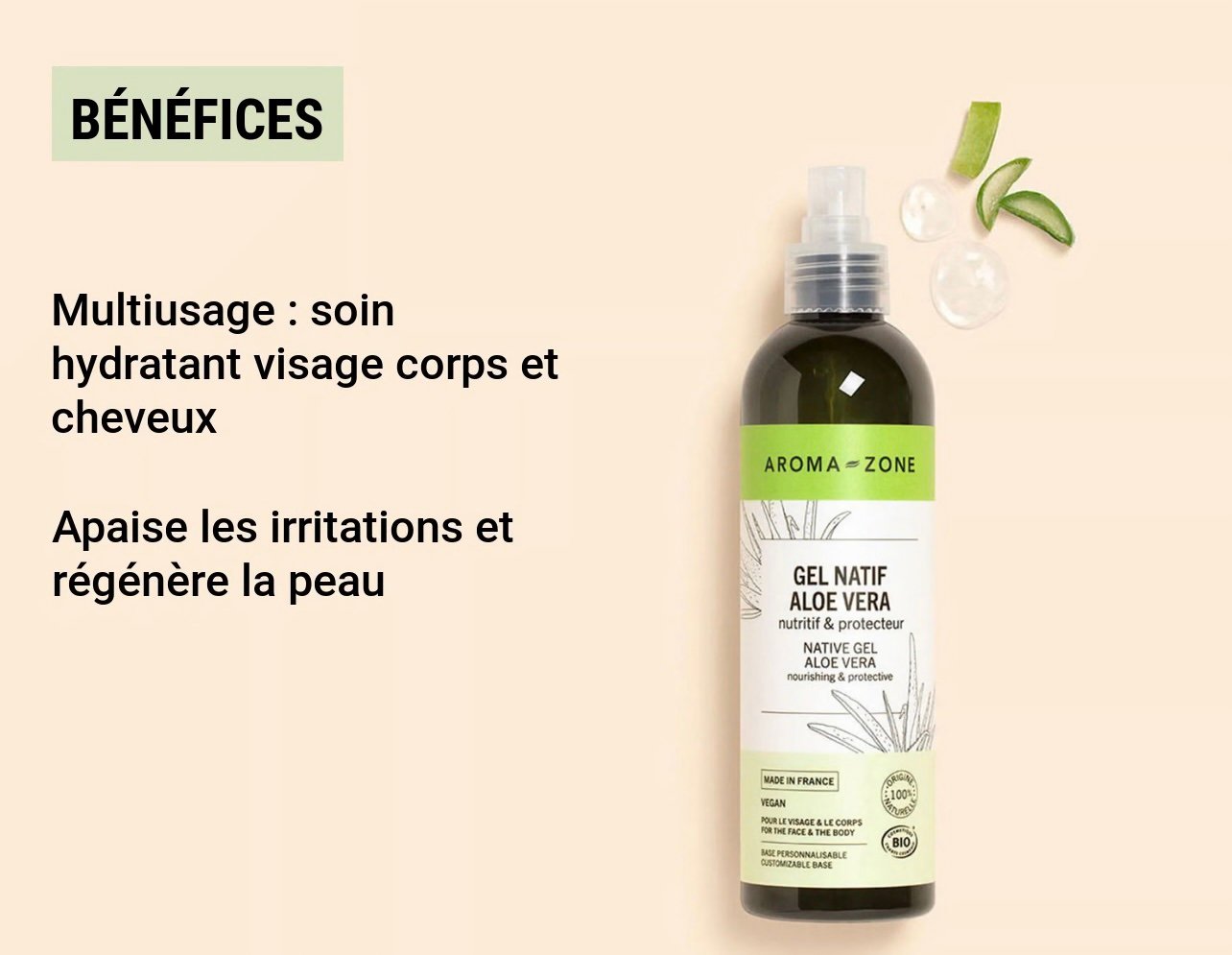 Gel natif d'Aloe Vera BIO